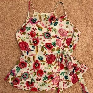 Floral Wrap Tank Top